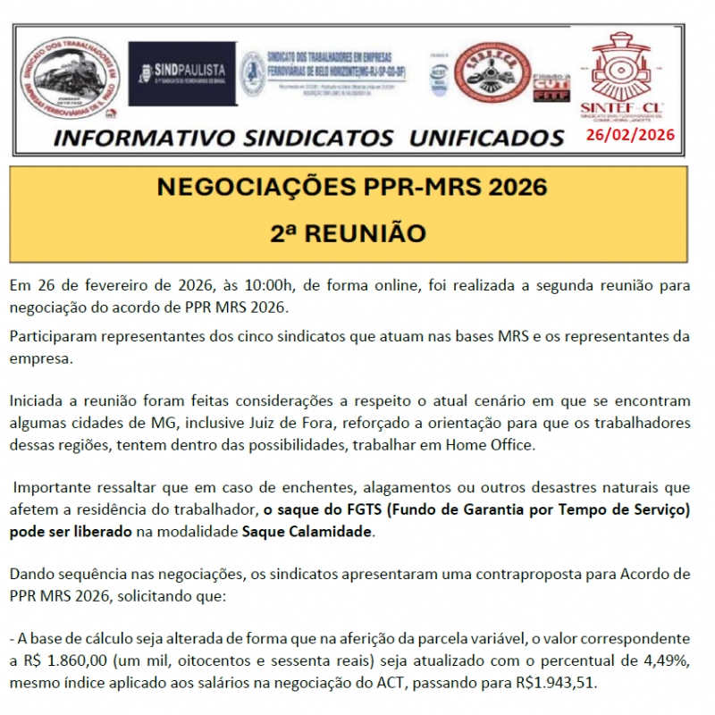 27-02-26 - Segunda reuni�o de negocia��o do PPR